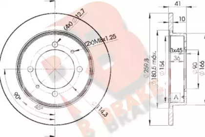 Тормозной диск R BRAKE 78RBD22940