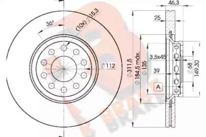 Тормозной диск R BRAKE 78RBD24065