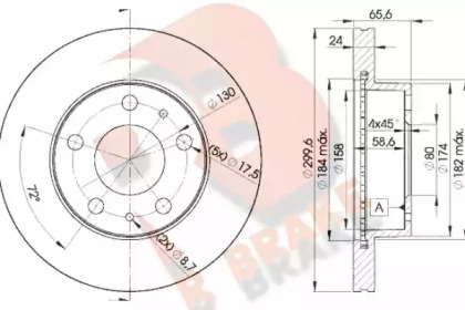 Тормозной диск R BRAKE 78RBD24682