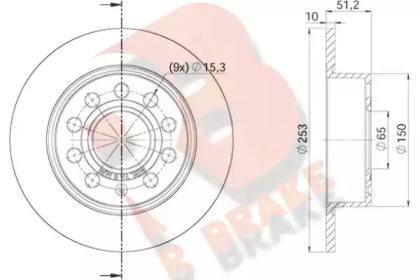 Тормозной диск R BRAKE 78RBD25640