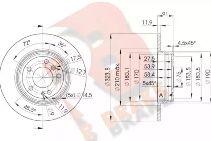 Тормозной диск R BRAKE 78RBD29900