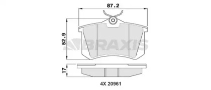 Комплект тормозных колодок BRAXIS AA0005