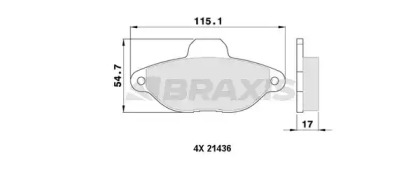 Комплект тормозных колодок BRAXIS AA0006