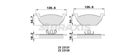 Комплект тормозных колодок BRAXIS AA0007