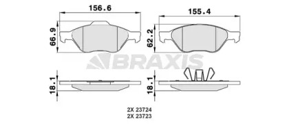 Комплект тормозных колодок BRAXIS AA0010