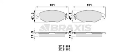 Комплект тормозных колодок BRAXIS AA0014