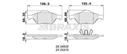 Комплект тормозных колодок BRAXIS AA0026