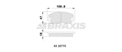 Комплект тормозных колодок BRAXIS AA0030