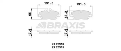 Комплект тормозных колодок BRAXIS AA0031