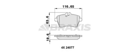 Комплект тормозных колодок BRAXIS AA0039