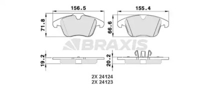 Комплект тормозных колодок BRAXIS AA0044