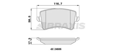 Комплект тормозных колодок BRAXIS AA0058