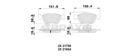 Комплект тормозных колодок BRAXIS AA0078