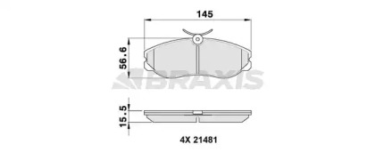 Комплект тормозных колодок BRAXIS AA0086