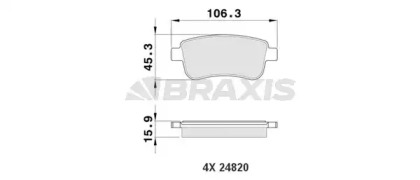 Комплект тормозных колодок BRAXIS AA0087