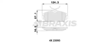 Комплект тормозных колодок, дисковый тормоз BRAXIS AA0095