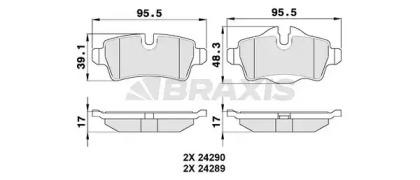 Комплект тормозных колодок BRAXIS AA0101