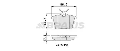 Комплект тормозных колодок BRAXIS AA0105