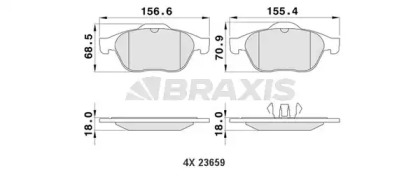 Комплект тормозных колодок BRAXIS AA0111