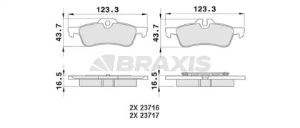 Комплект тормозных колодок BRAXIS AA0115