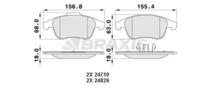 Комплект тормозных колодок BRAXIS AA0116