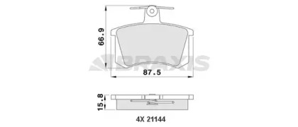 Комплект тормозных колодок BRAXIS AA0117
