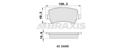 Комплект тормозных колодок BRAXIS AA0119