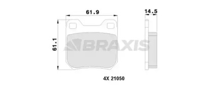 Комплект тормозных колодок BRAXIS AA0125