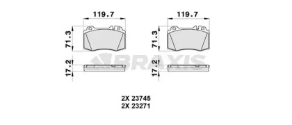 Комплект тормозных колодок BRAXIS AA0130