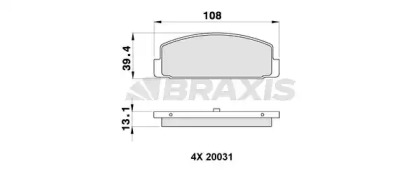 Комплект тормозных колодок BRAXIS AA0131