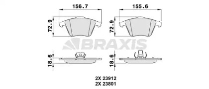 Комплект тормозных колодок BRAXIS AA0136