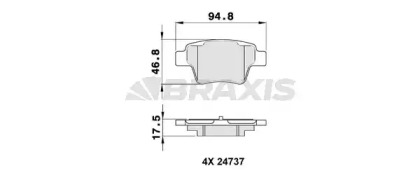 Комплект тормозных колодок BRAXIS AA0138