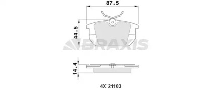 Комплект тормозных колодок BRAXIS AA0144