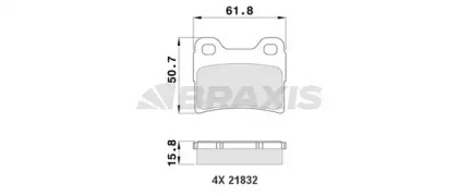 Комплект тормозных колодок BRAXIS AA0150