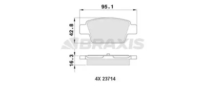 Комплект тормозных колодок BRAXIS AA0154