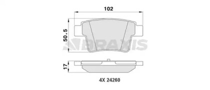 Комплект тормозных колодок BRAXIS AA0162