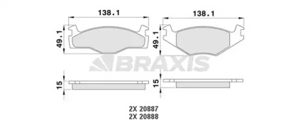 Комплект тормозных колодок BRAXIS AA0167