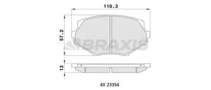 Комплект тормозных колодок BRAXIS AA0168