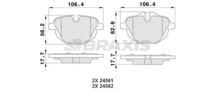 Комплект тормозных колодок BRAXIS AA0170