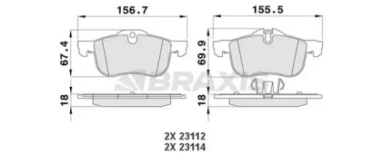 Комплект тормозных колодок BRAXIS AA0173