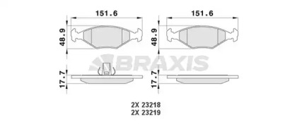 Комплект тормозных колодок BRAXIS AA0182