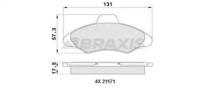 Комплект тормозных колодок BRAXIS AA0185