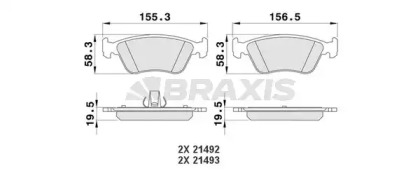 Комплект тормозных колодок BRAXIS AA0186