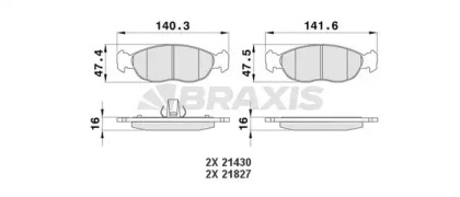 Комплект тормозных колодок BRAXIS AA0187