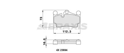 Комплект тормозных колодок BRAXIS AA0202