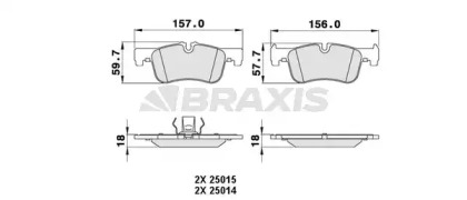 Комплект тормозных колодок BRAXIS AA0210