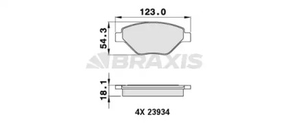 Комплект тормозных колодок BRAXIS AA0236