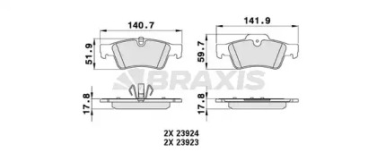 Комплект тормозных колодок BRAXIS AA0239