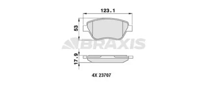 Комплект тормозных колодок BRAXIS AA0246