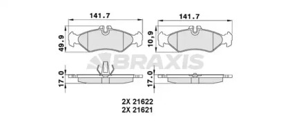 Комплект тормозных колодок BRAXIS AA0253